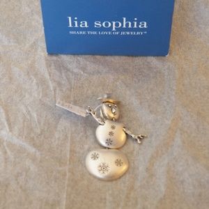 Lia Sophia Snowman Coat Pin